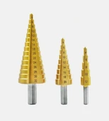 Yüksek Kaliteli Demir Delme Pançı Şarjlı Matkap Uyumlu Üç Farklı Boyutta Kademeli Delme Panç Seti - 1