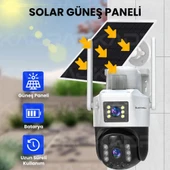 8MP 4G Sim Kartlı Güvenlik Kamerası, Solar Panelli, AOV Kesinsiz Kayıt, 1 YIL INTERNET, Otomatik Takip, Alarm, Çift Yönlü Konuşma - 5