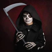 Halloween Cadılar Bayramı Plastik Orak Ölüm Tırpanı 87cm Halovin Partisi Kostümleri - 3