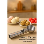 Inox 5 cm Dondurma Kaşığı - Karpuz Kurabiye Köfte Helva Porsiyonlama - 2