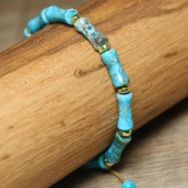 Valkyrie Doğal Turkuaz Taşlı Bileklik Ayarlanabilir El Yapımı Unisex Bileklik İç Huzur ve Denge Taşı - 8