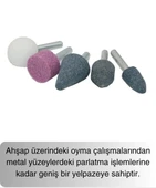 Premium 10 Parça Hobi Gravür Taşlama Ucu Mini Metal Ahşap Oyma Seti Parlatma Zımparalama Fırçalama - 2