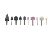 Premium 10 Parça Hobi Gravür Taşlama Ucu Mini Metal Ahşap Oyma Seti Parlatma Zımparalama Fırçalama - 6