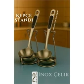 Inox Kepçe Standı - 2 li Kaşık Kepçe Standı- Profesyonel Şef Tasarımı - 2