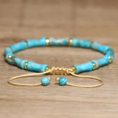 Valkyrie Doğal Turkuaz Taşlı Bileklik Ayarlanabilir El Yapımı Unisex Bileklik İç Huzur ve Denge Taşı - 9
