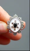 925 Ayar  Gümüş Kadın Sedef ve Oltu Taşı Yüzük sy00078 thumbnail 2