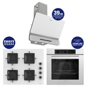 Flowart Turbolu Beyaz Cam Amörtisörlü Silenart Ankastre Set QBL62CB - SS206 - D081SA thumbnail 1