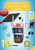 10x Zoom 4G Sim Kartlı Solar güneş Enerjili Full HD Çift Kameralı Akıllı Smart Güvenlik Kamerası thumbnail 1