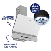 Flowart Turbolu Asimetrik Amörtisörlü Silenart Beyaz Cam Ankastre Set QBL62CB - NT026WFA -  D081SA thumbnail 4