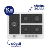 Flowart Turbolu 5 Gözlü Silenart Beyaz Cam Ankastre Set QBL62CB - BL136 - D078SA - 3