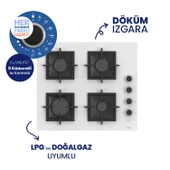 Flowart Turbolu Amörtisörlü Silenart Beyaz Cam Ankastre Set ( Kaymaz Döküm Izgara ) QBL62CB - SC206 - D081SA thumbnail 3