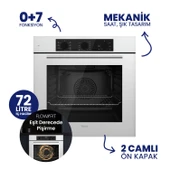 Flowart Turbolu Amörtisörlü Silenart Beyaz Cam Ankastre Set ( Kaymaz Döküm Izgara ) QBL62CB - SC206 - D081SA thumbnail 2