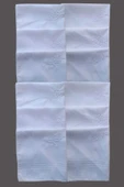 Çiçek İşlemeli Bayan Mendili 12 Adet 28x28 cm 100 Pamuk - 2