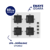 Flowart Turbolu Beyaz Cam Amörtisörlü Silenart Ankastre Set QBL62CB - SS206 - D081SA thumbnail 3