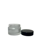 50ml şeffaf buzlu cam krem kavanozu siyah kapak, 12 adet, kozmetik kavanoz,krem kavanozu, cam kavanoz - 2