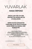 Yuvarlak Tüy Desenli Duck Kumaş Masa Örtüsü 150x150 Cm thumbnail 5