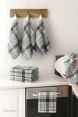 10 lu Lüks Bulaşık Kurulama Bezi ve Mutfak Peçetesi 50x70 Cm Daily Siyah - 1