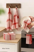10 lu Lüks Bulaşık Kurulama Bezi ve Mutfak Peçetesi 50x70 Cm Daily Kırmızı - 1
