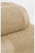 2 Parça Battal Lüks Premium Banyo Spa Havlu Takımı 90x170 Cm Bej - 2