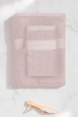 2 Parça Battal Lüks Premium Banyo Spa Havlu Takımı 90x170 Cm Pudra - 1