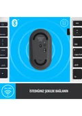 Logitech M350 Pebble Sessiz Kablosuz Kompakt Mouse - Siyah - 6
