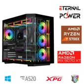 ETERNAL POWER RYZEN 7 5700X 32G DDR4 1TB M.2 RX9070XT A520 A750W thumbnail 1