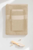 2 Parça Battal Lüks Premium Banyo Spa Havlu Takımı 90x170 Cm Bej - 1
