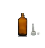 100ml kahverengi cam şişe getamisin kapak, 12 adet, plastik üstten damlalıklı şişe, damlatmalı şişe, damlatıcı şişe - 1