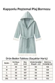 Kapşonlu Unisex Peştamal Plaj Bornozu  %100 Pamuklu Marelina Mavi - 2
