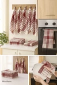 10 lu Lüks Bulaşık Kurulama Bezi ve Mutfak Peçetesi 50x70 Cm Daily Bordo - 2