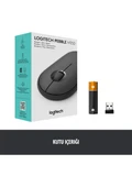 Logitech M350 Pebble Sessiz Kablosuz Kompakt Mouse - Siyah - 8
