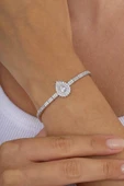 Gümüş Pazarım Pırlanta Montür DamlaTaşlı Gümüş Bileklik - 1