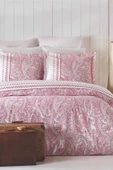 Çift Kişilik Nevresim Takımı Pamuklu Vintage Pembe Paisley - 3