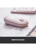Logitech M350 Pebble Sessiz Kablosuz Kompakt Mouse - Pembe - 2