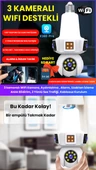 Ampül Kamera, WIFI, 9MP, Alarm, Uzaktan İzleme, Hareket Tabiki, Anlık Bildirim,Gece Görüşü, Kablosuz - 1