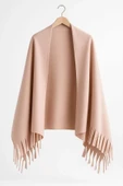 Softiva Polar Omuz Şalı 70x180 cm Unisex Kışlık Şal Pudra thumbnail 2
