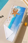 SeaDream Tropikal Desenli Plaj Havlusu 70X140 Cm  DenizYıldızı - 2
