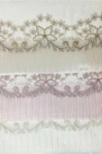 3 Lü Tül Dantel İşlemeli Boncuklu Havlu Seti 50X90 Cm - 3
