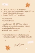Çift Kişilik Lastikli Çarşaflı Nevresim Takımı Pamuklu Four Season Bej Gri thumbnail 3