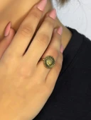 Doğal Taş Sitrin Doğal Taşlı Antik Model Kadın Ayarlanabillir Yüzük euy74s thumbnail 2