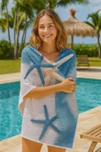 SeaDream Tropikal Desenli Plaj Havlusu 70X140 Cm Starfish - 1