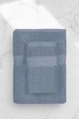 2 Parça Battal Lüks Premium Banyo Spa Havlu Takımı 90x170 Cm İndigo - 1
