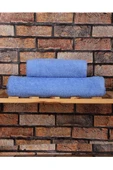 2 Parça %100 Pamuklu Soft Lüx Banyo Havlu Seti Mavi - 1