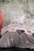 Çift Kişilik Lastikli Çarşaflı Pamuklu Nevresim Takımı Patchwork Love thumbnail 3