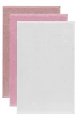 3 lü Düz Renk El Yüz Havlu Seti %100 Pamuklu 50x90 Cm Gül-Pembe-Beyaz - 2