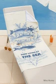 Unisex Desenli Baskılı Deniz Plaj Havlusu Balık 70X140 Cm - 2