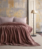 Tek Kişilik Trusty Pembe Jakar Desen Battaniye 160x220 CM - 1