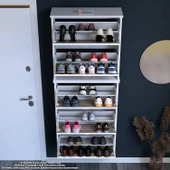 Modilayn VARBİ UMAY' 2 Li Asma Antre 72x193x 26 cm 5 Düşer Kapak 10 GözAyakkabılık thumbnail 5