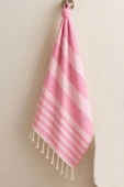 Mimoza Unisex Peştemal Plaj Havlusu 100x180 Cm %100 Pamuklu Soft Pembe-Açık Pembe - 2