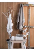 4 lü Kadın Erkek Banyo Havlusu Takımı Oscar Bej-Krem - 3